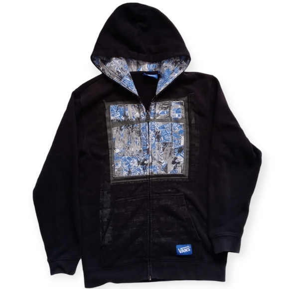 VANS YOUTH ZIPPER UP LONG SLEEVE HOODIE. SIZE XL. COLOR BLACK. - Picture 10 of 15